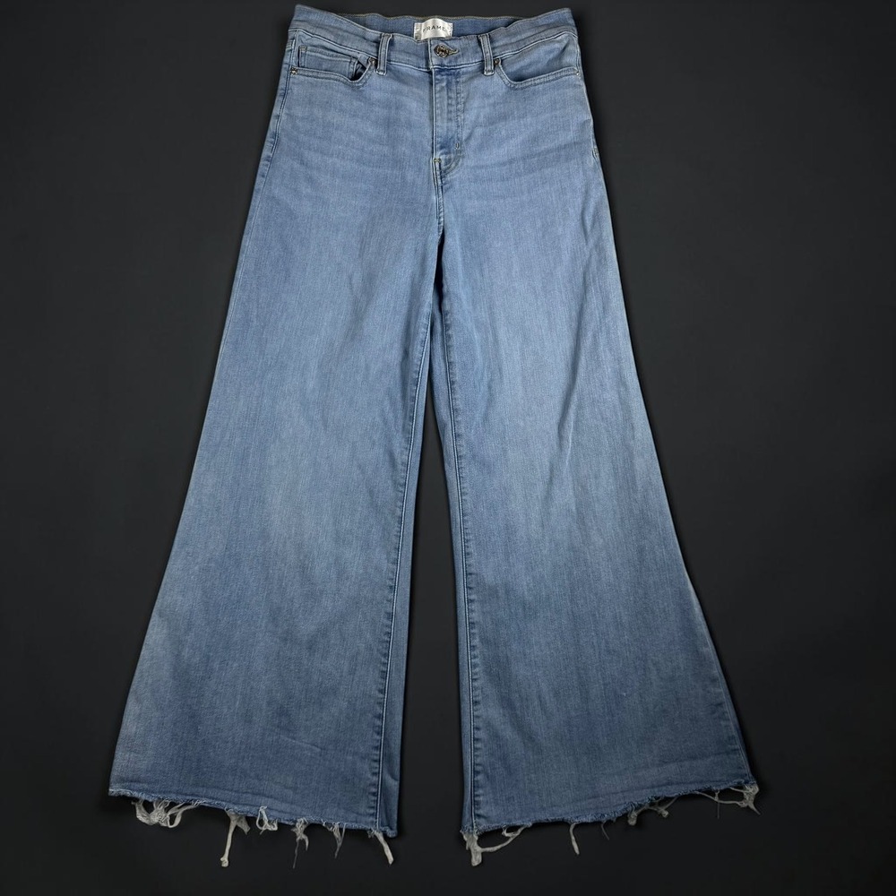 Frame Le Palazzo Raw Hem High Waist Crop Wide Leg Jeans Wilson Raw After 29